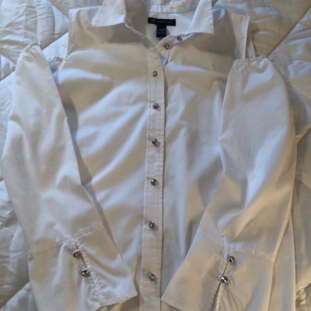 White cotton festive blouse